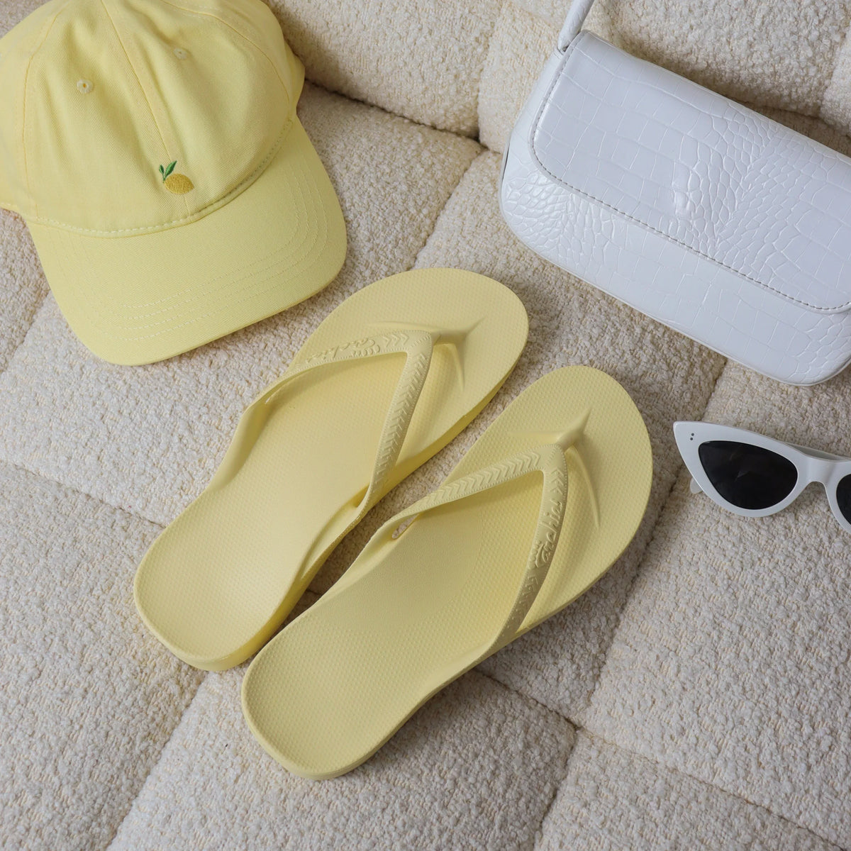 Arch Support Flip Flops - Classic - Lemon
