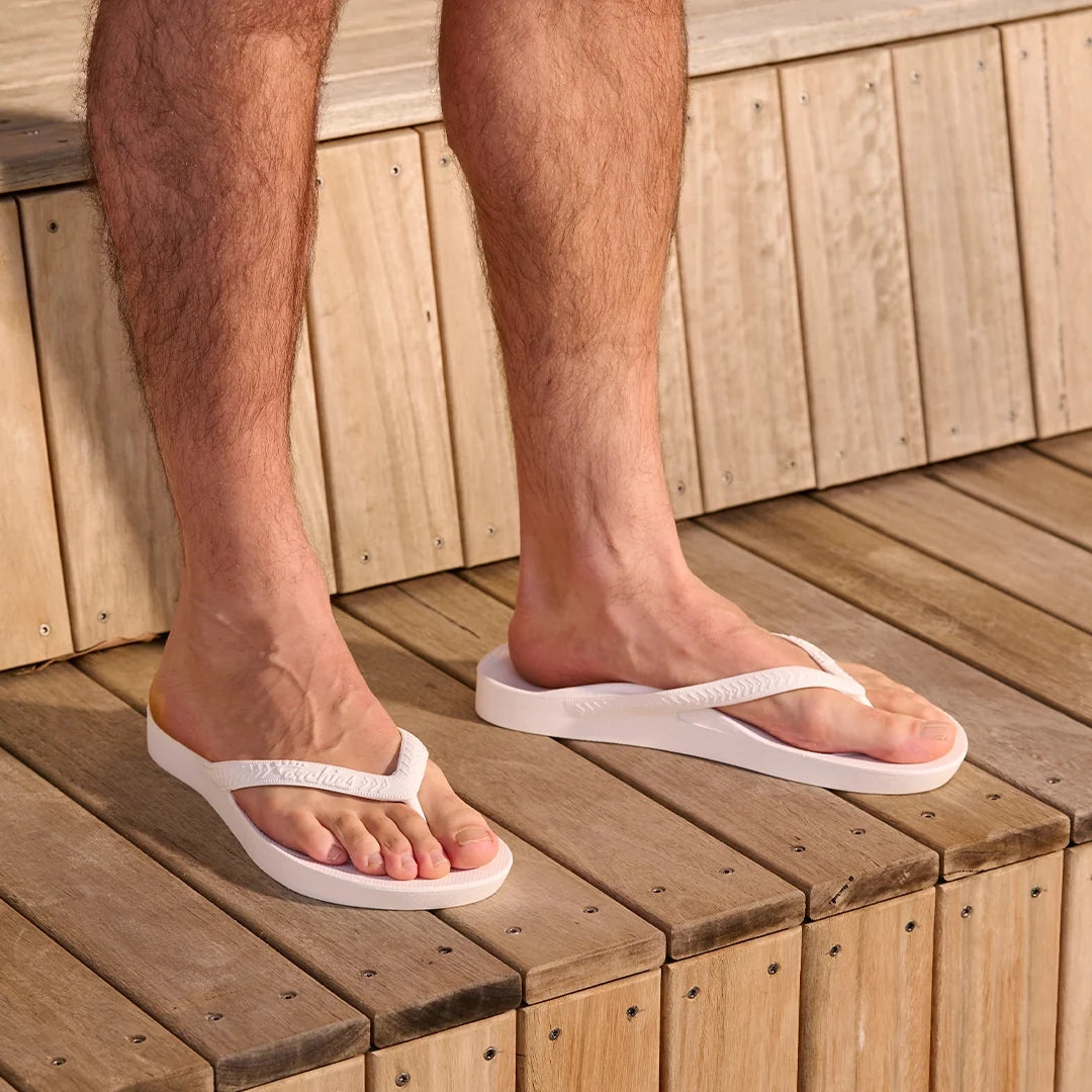 Arch Support Flip Flops - Classic - White